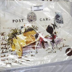 NWT Le Papillon Canvas Tote Bag, Dog pulling Wagon